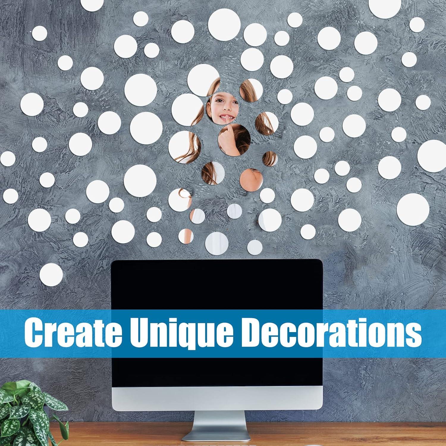 Kigley 200 Piezas Azulejos de Espejo Redondos para Manualidades