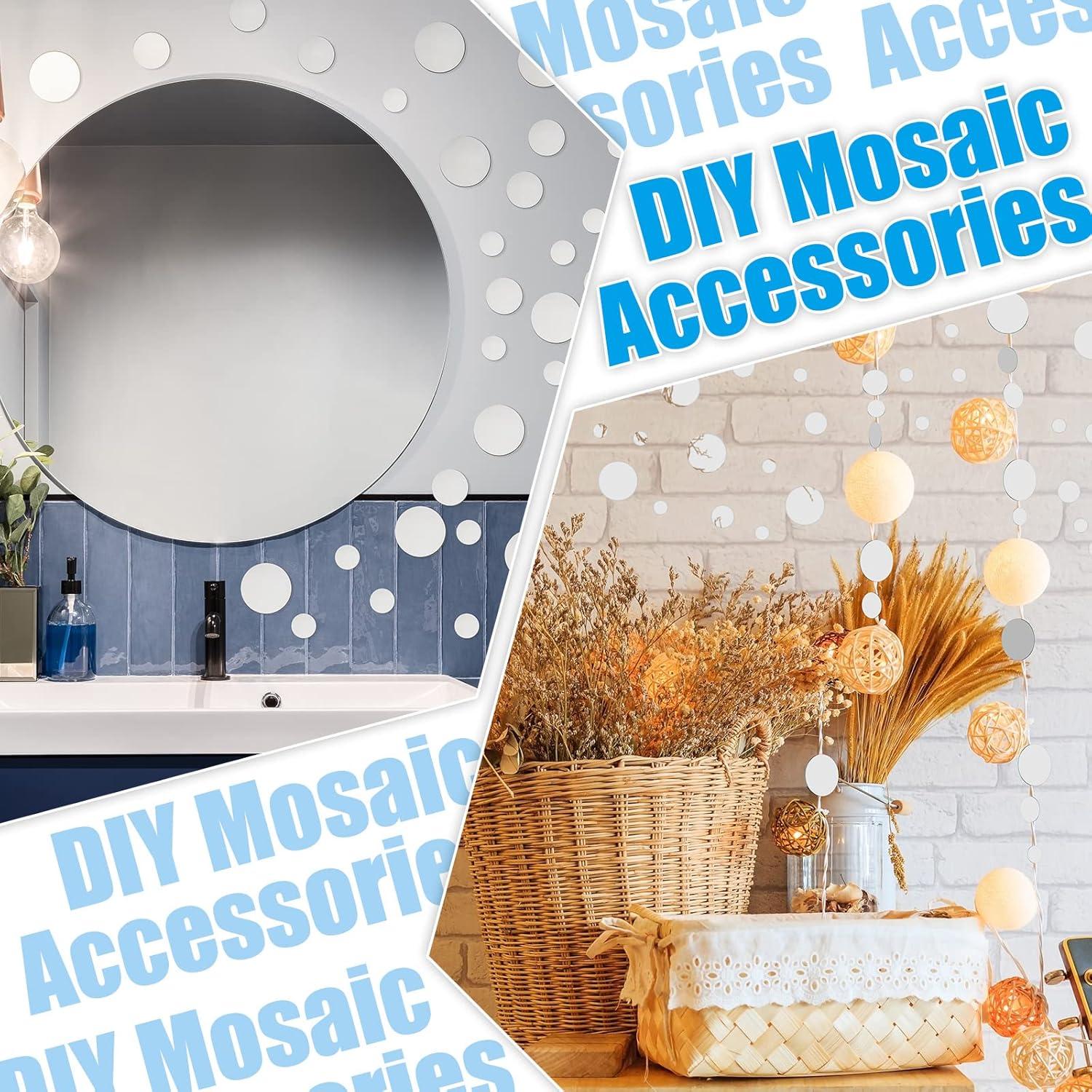 Kigley 200 Piezas Azulejos de Espejo Redondos para Manualidades