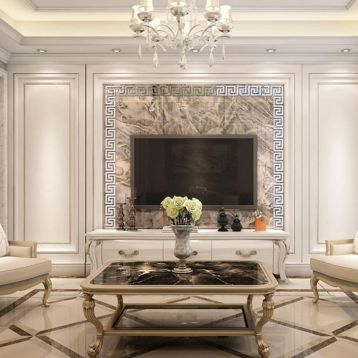 27 Piezas Pegatinas Decorativas de Espejo QUIETART Plata 10x10cm