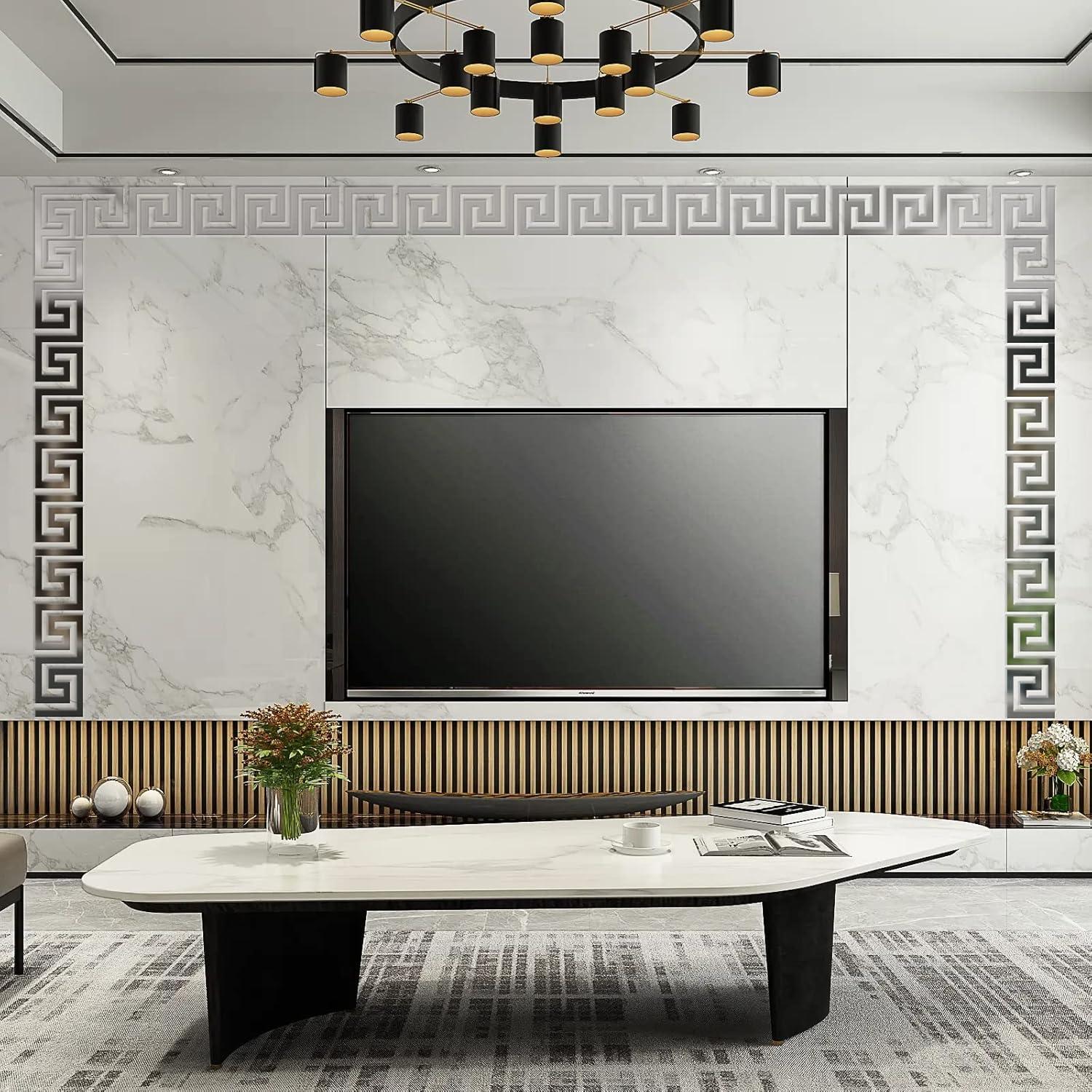 27 Piezas Pegatinas Decorativas de Espejo QUIETART Plata 10x10cm