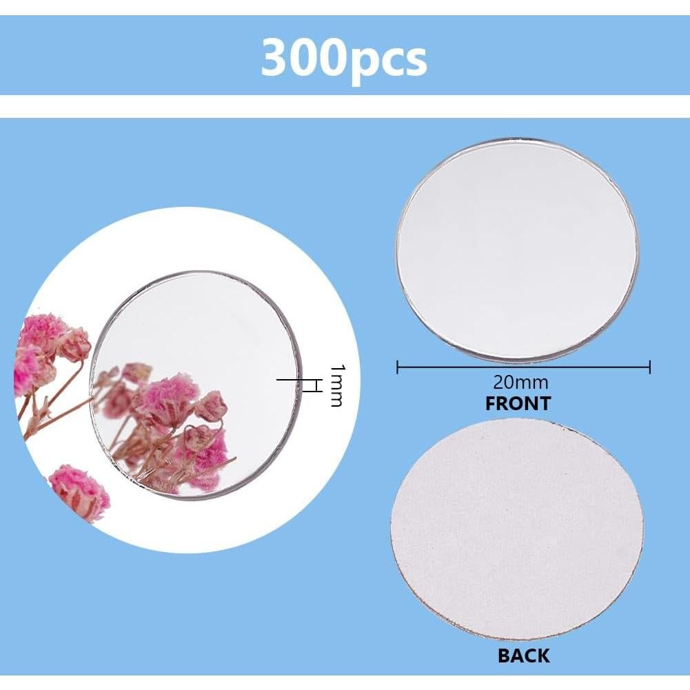 300 Espejos Mosaico Redondos Autoadhesivos 20mm PH PandaHall