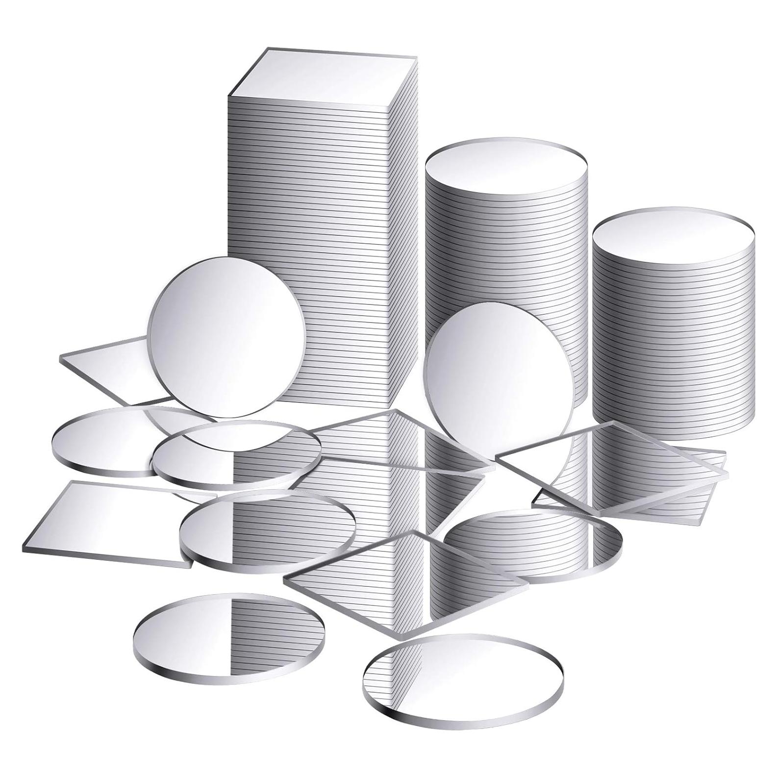 200 Azulejos de Espejo Redondos y Cuadrados Jetec 2.54 cm