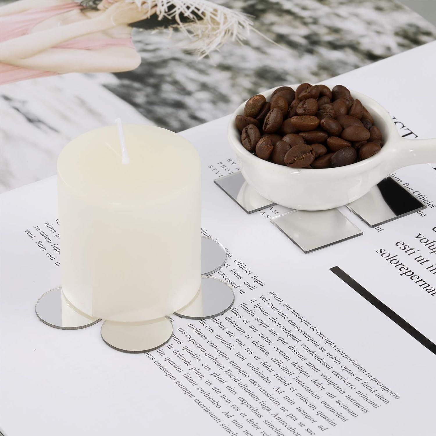 200 Azulejos de Espejo Redondos y Cuadrados Jetec 2.54 cm