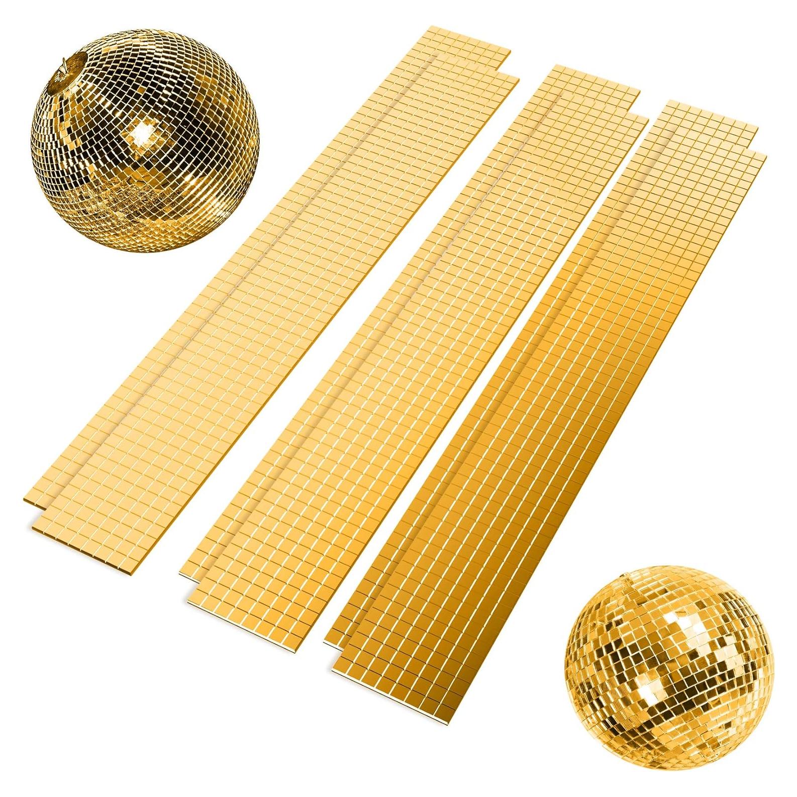 Azulejos de Espejo Mini Cuadrados OIIKI 1400pcs Dorado 4.8x4.8mm