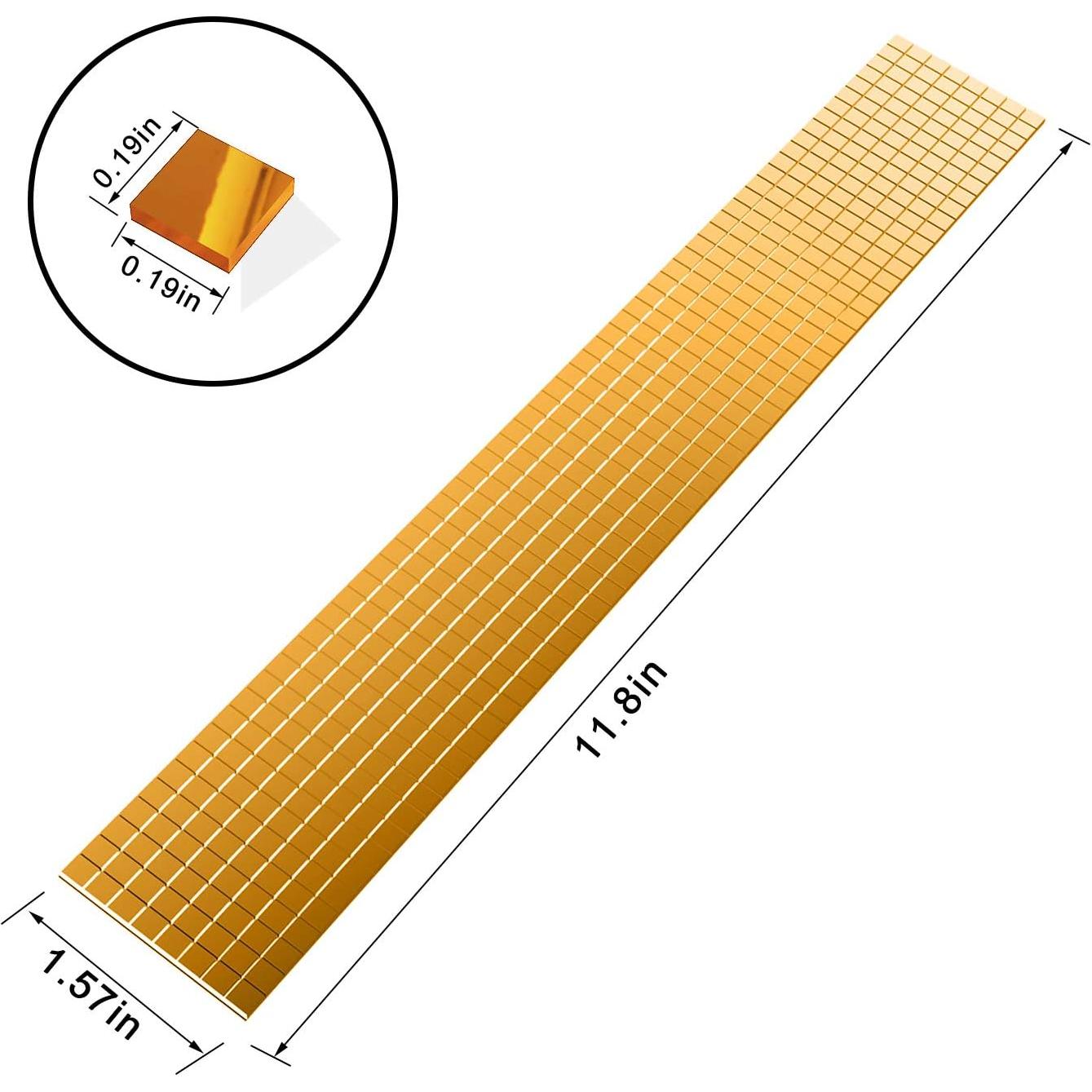 Azulejos de Espejo Mini Cuadrados OIIKI 1400pcs Dorado 4.8x4.8mm