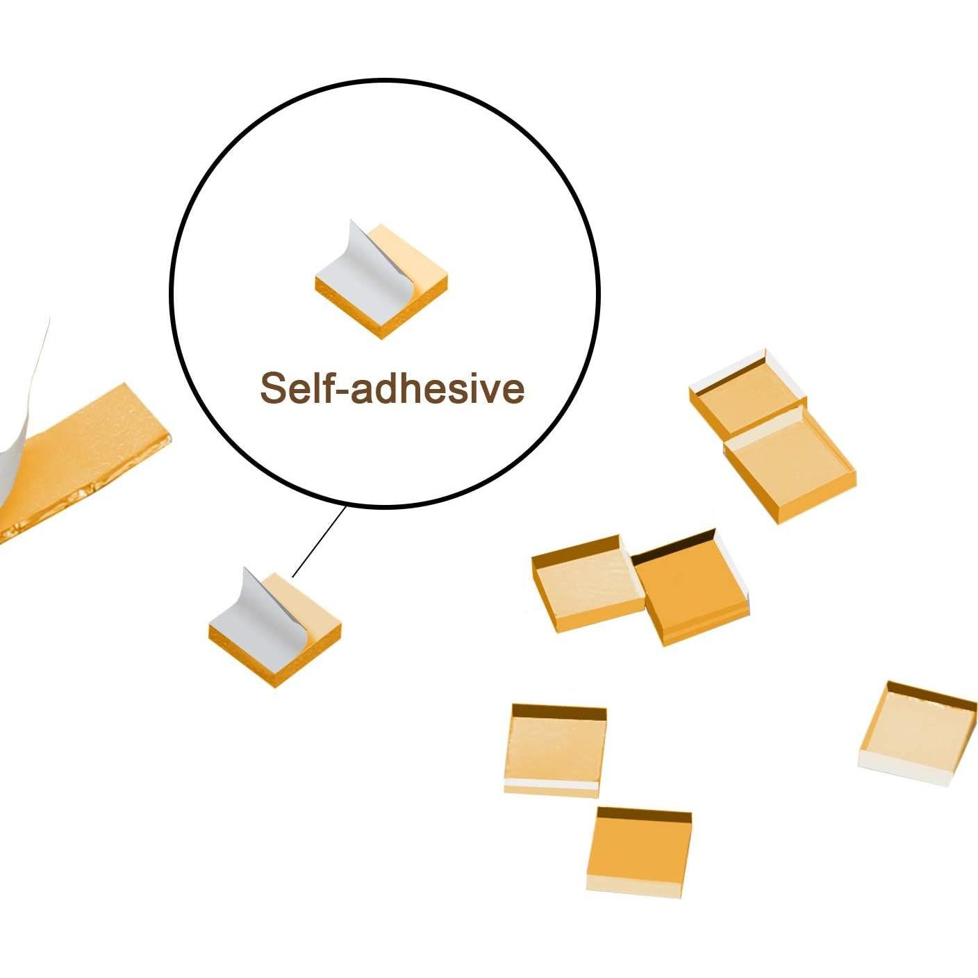 Azulejos de Espejo Mini Cuadrados OIIKI 1400pcs Dorado 4.8x4.8mm