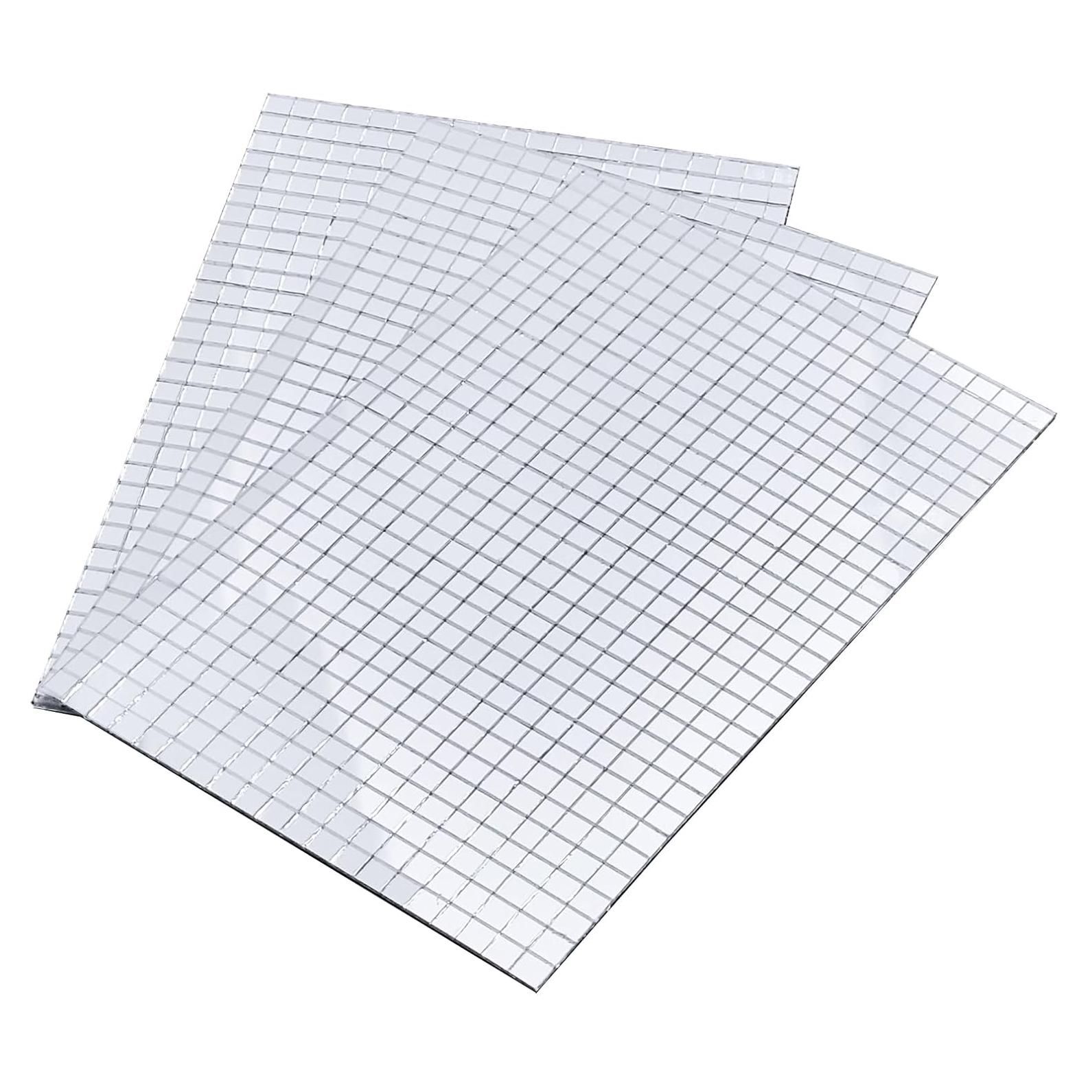 30000 Baldosas de Espejo Autoadhesivas Plata 5x5mm Auto-plaza