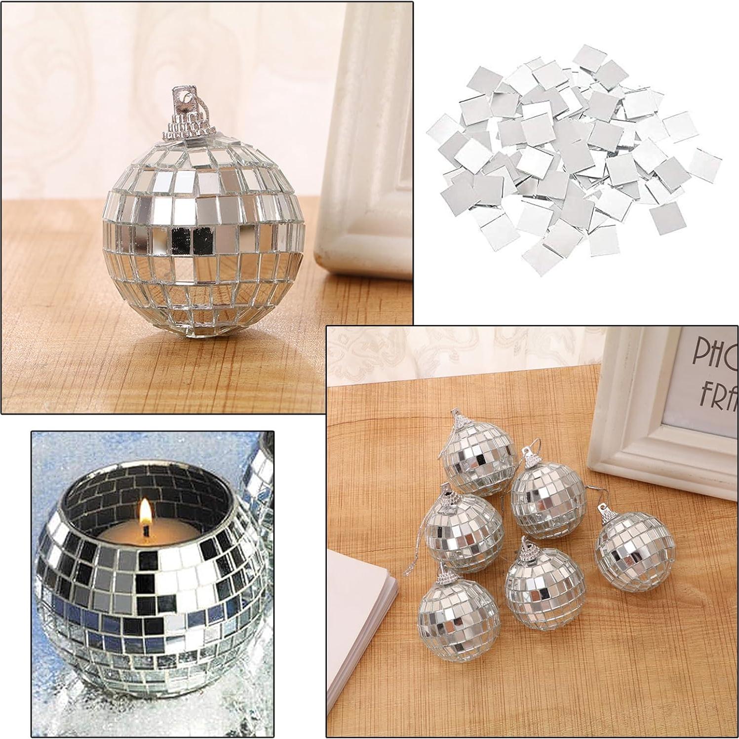 30000 Baldosas de Espejo Autoadhesivas Plata 5x5mm Auto-plaza