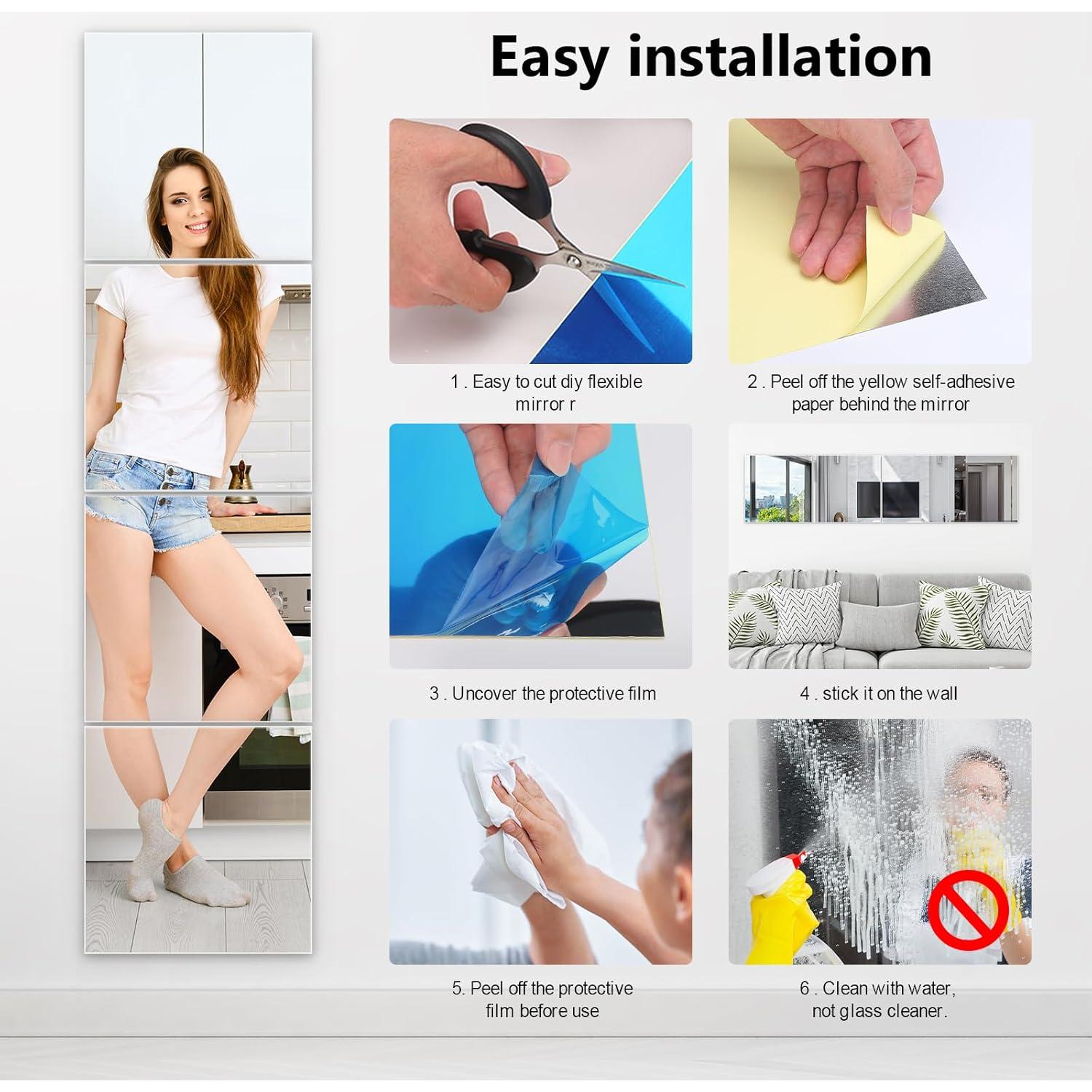 12 Azulejos de Espejo Acrílico Shiftshade 30.48x30.48 cm