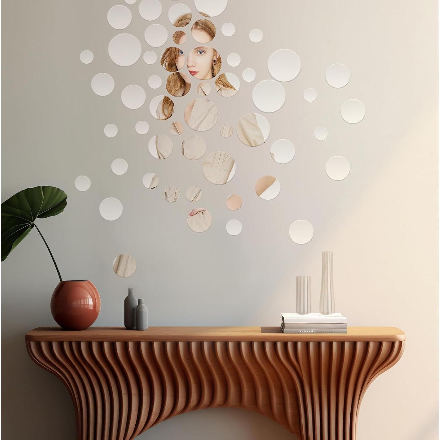 Set 40 Espejos Adhesivos Redondos Acrílicos Tucnoeu 2.5-7.5cm