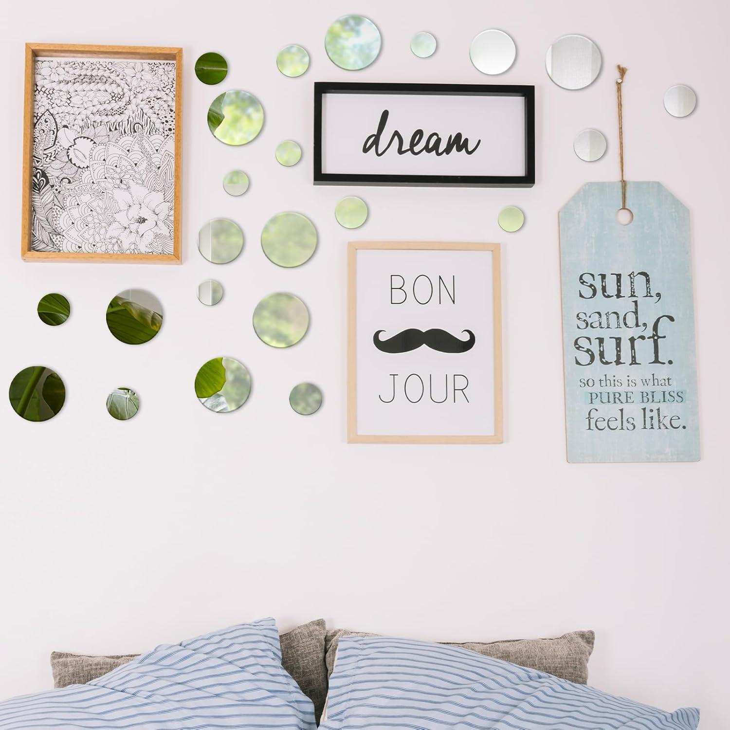 Set 40 Espejos Adhesivos Redondos Acrílicos Tucnoeu 2.5-7.5cm