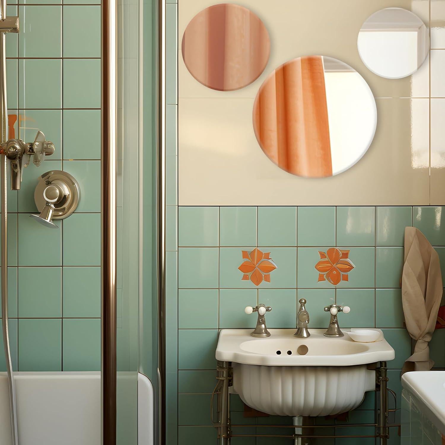 Set 40 Espejos Adhesivos Redondos Acrílicos Tucnoeu 2.5-7.5cm