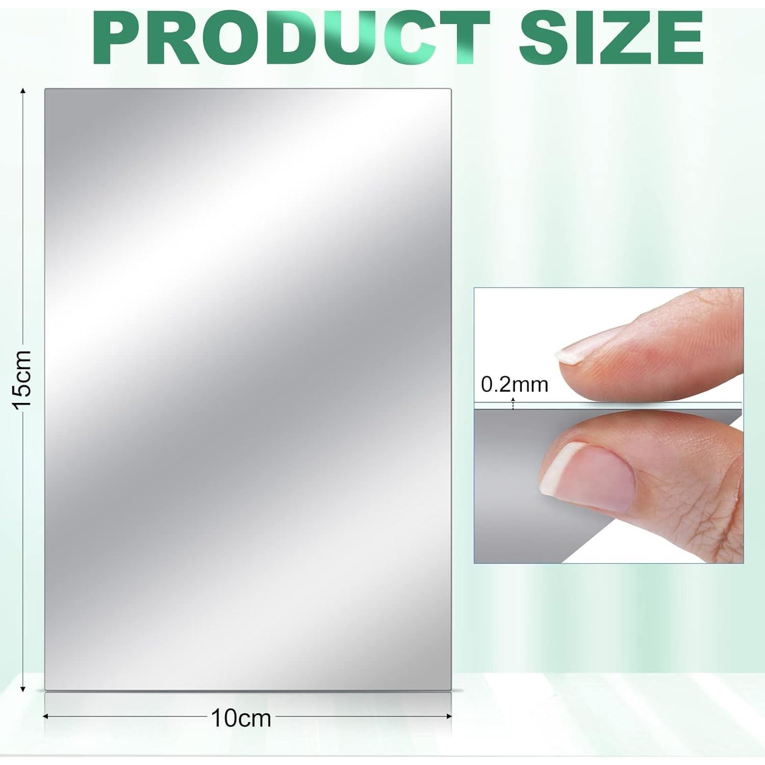 80 Hojas de Espejo Autoadhesivas Tuanse 10x15 cm Plata