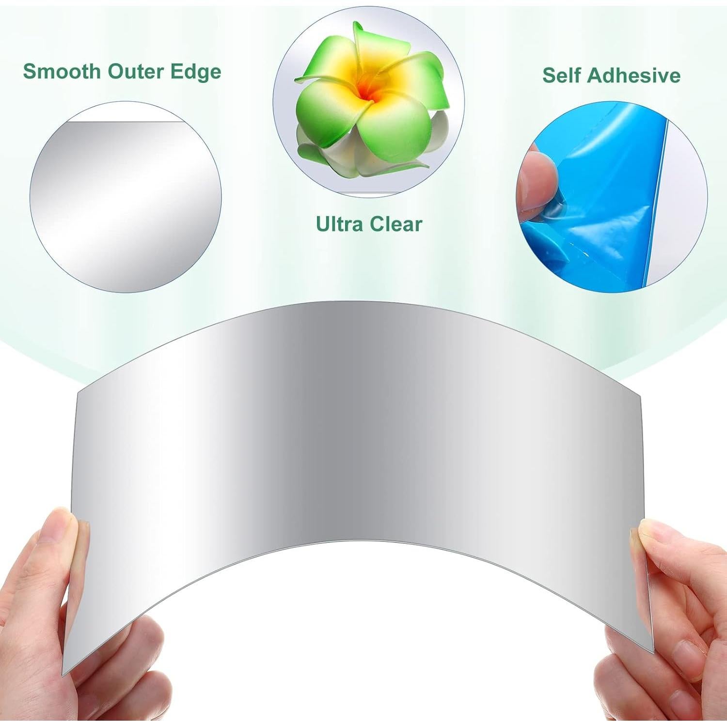 80 Hojas de Espejo Autoadhesivas Tuanse 10x15 cm Plata