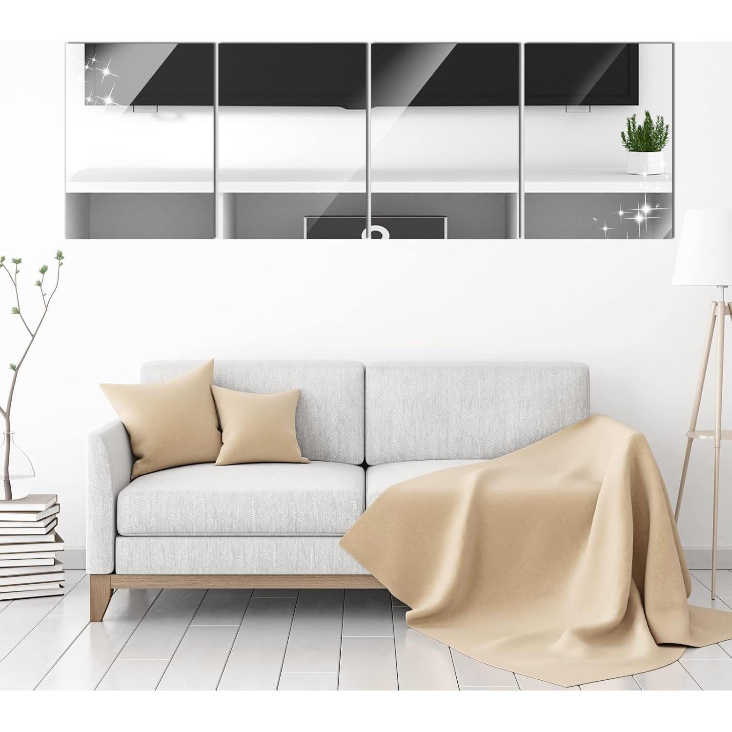 80 Hojas de Espejo Autoadhesivas Tuanse 10x15 cm Plata