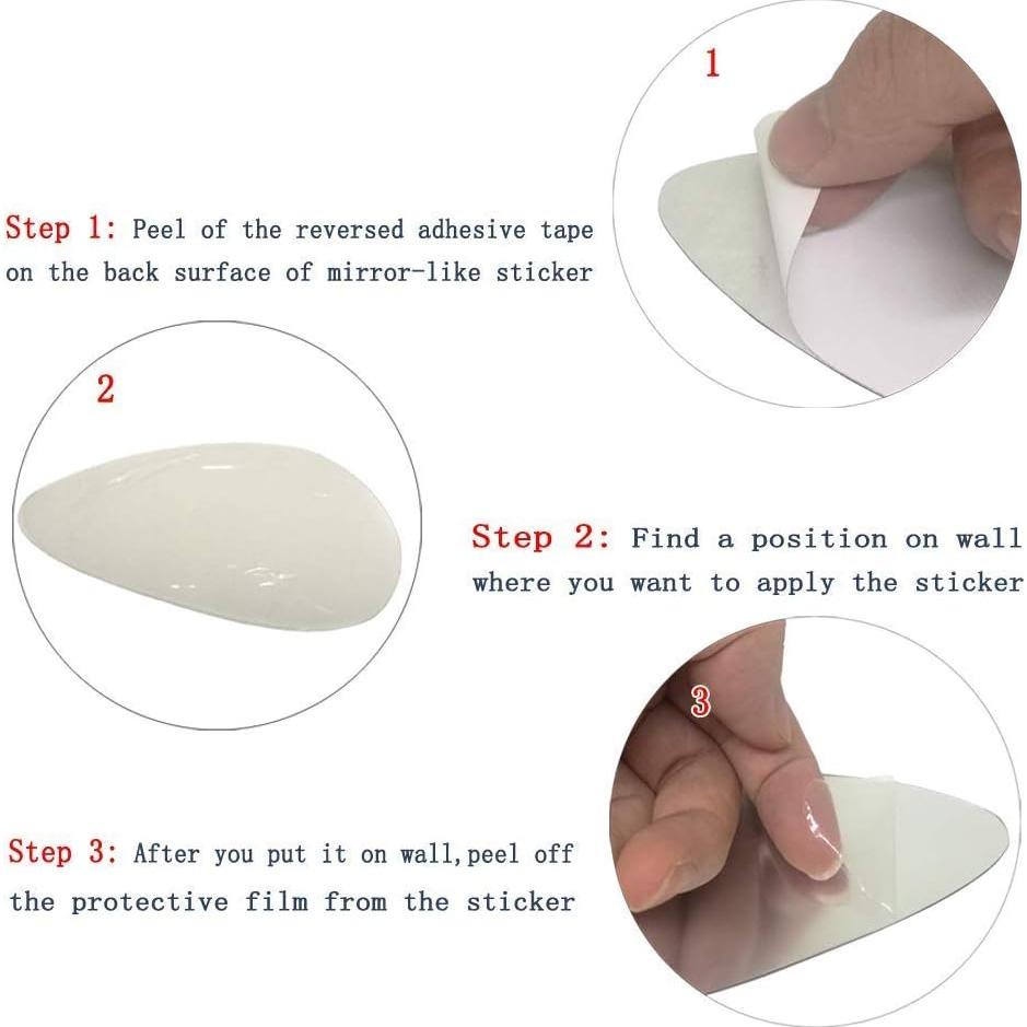 Calcomanías de Espejo TTSAM 72 Piezas Decoración Plata