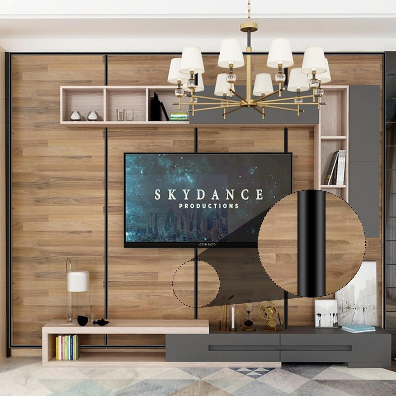 Moldura de Pared Flexible Autoadhesiva Yskzyz 2.99m Negro