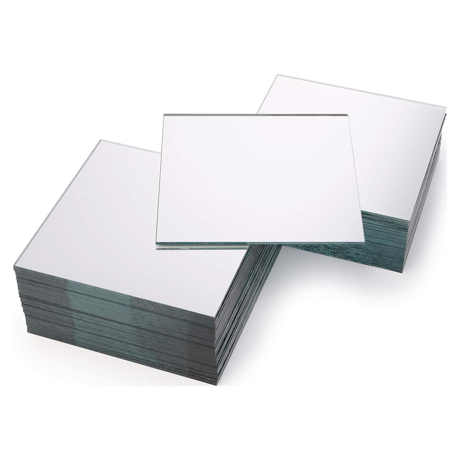 Paquete de 50 Azulejos de Espejo Cuadrados Suwimut 10x10 cm