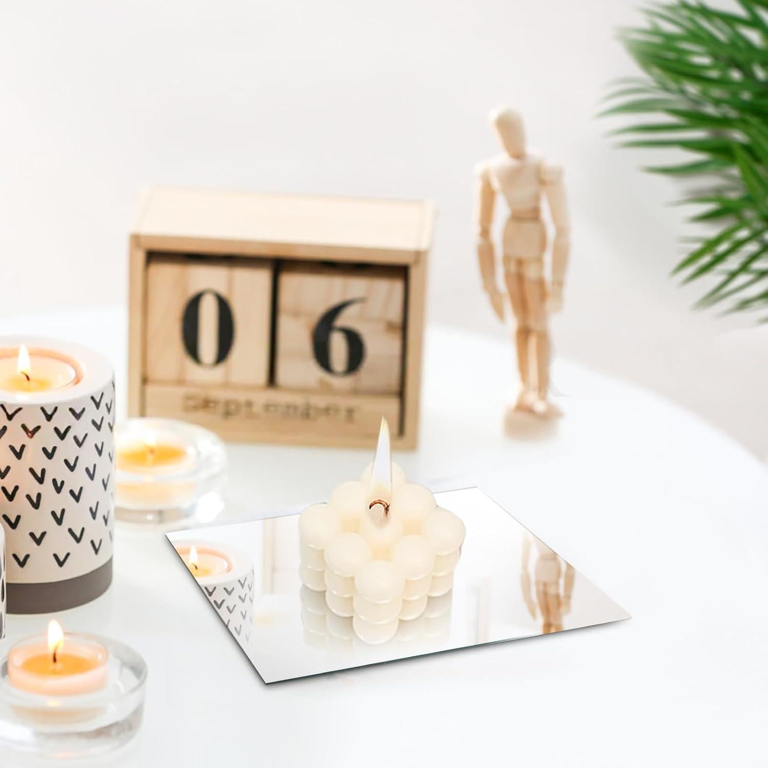 Paquete de 50 Azulejos de Espejo Cuadrados Suwimut 10x10 cm