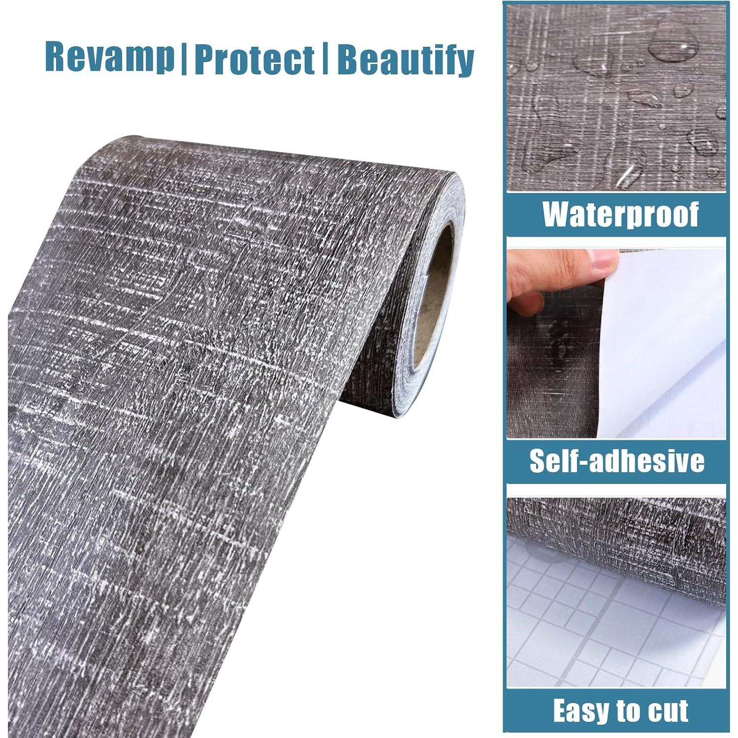 Papel Tapiz Autoadhesivo Yija 10.16x100.08cm Gris Madera