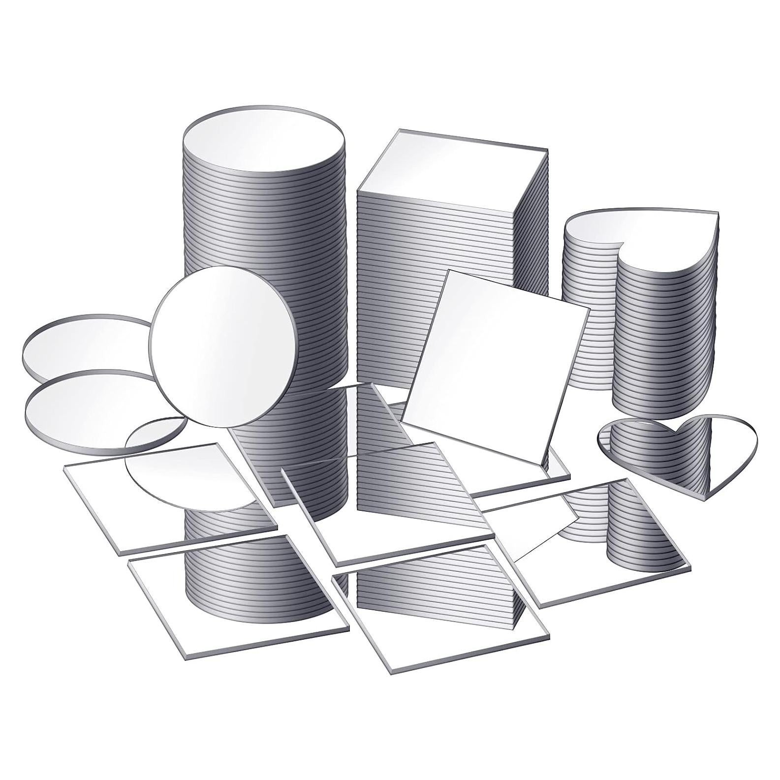 Jetec 150 Piezas Azulejos de Espejo Acrílico Mini 2.54 cm