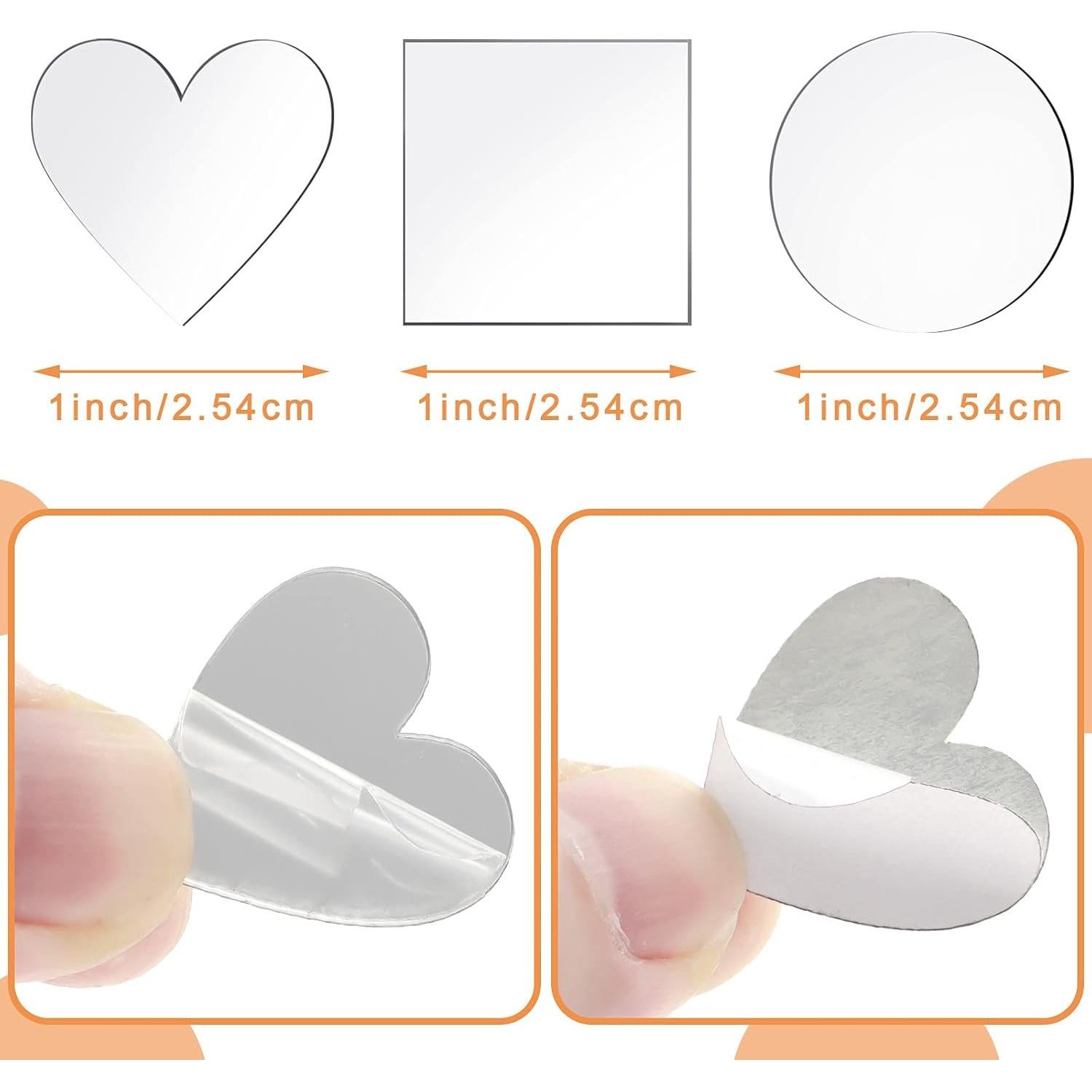 Jetec 150 Piezas Azulejos de Espejo Acrílico Mini 2.54 cm