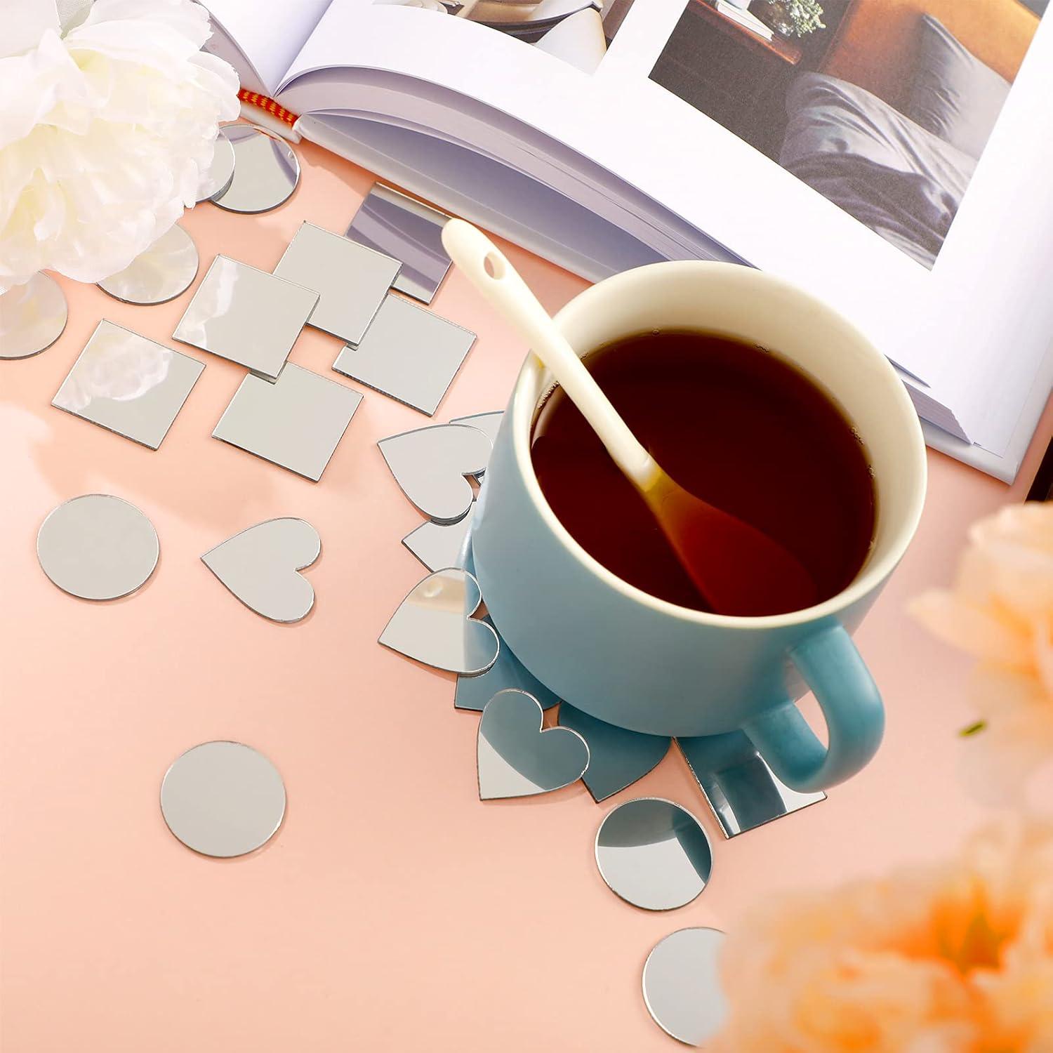 Jetec 150 Piezas Azulejos de Espejo Acrílico Mini 2.54 cm