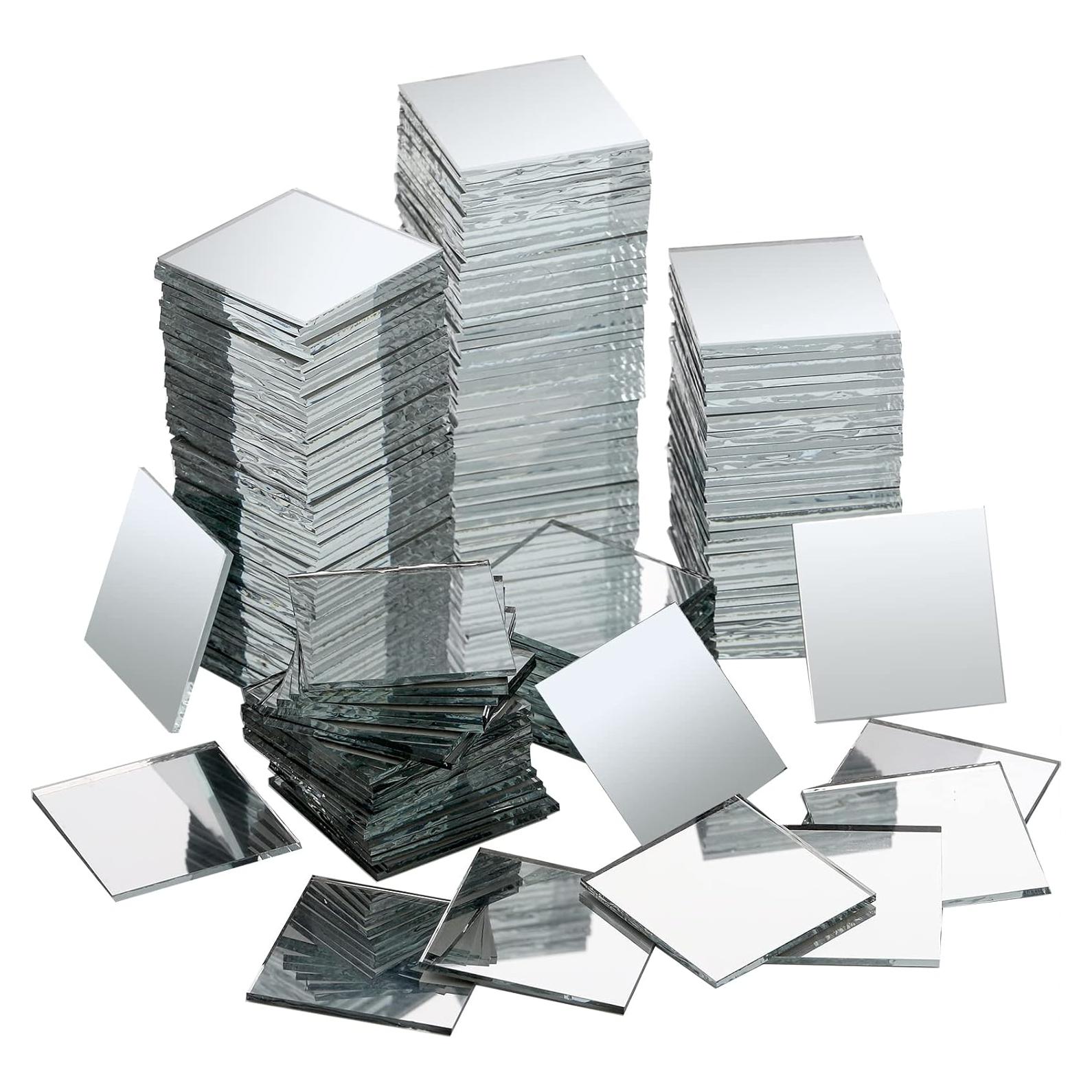 Suwimut 200 Piezas Azulejos de Espejo Cuadrados 2.5 cm para DIY