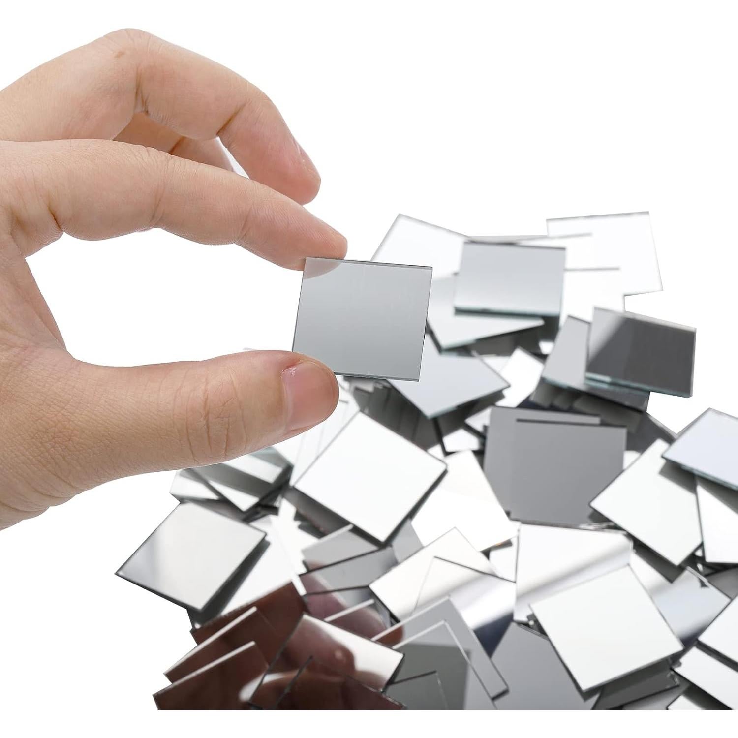 Suwimut 200 Piezas Azulejos de Espejo Cuadrados 2.5 cm para DIY