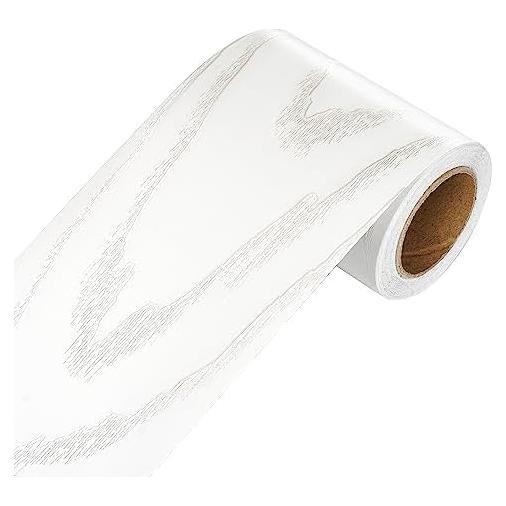 Borde Autoadhesivo de Espejo YENHOME 7.5cm x 6m Blanco Madera