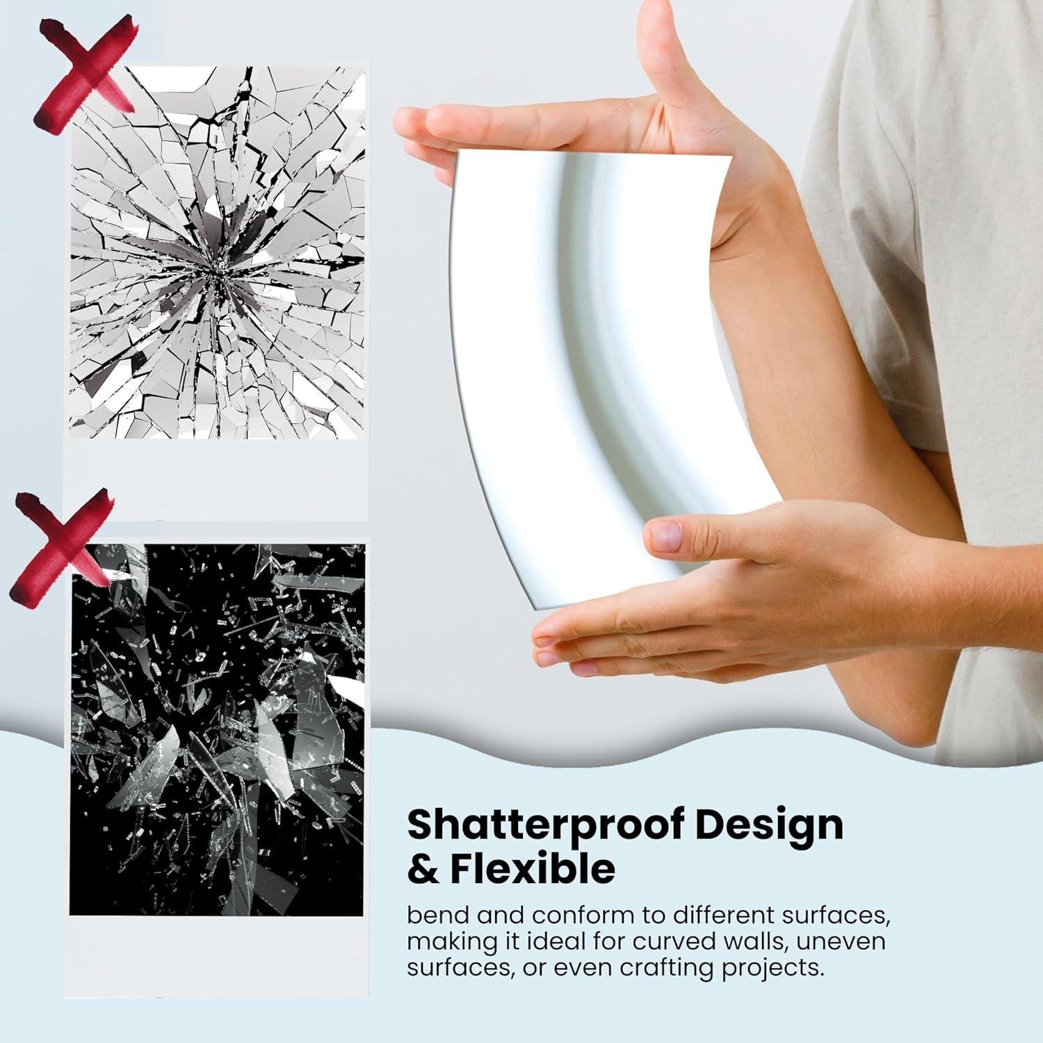 Hojas de Espejo Autoadhesivas Performore 10x15 cm - 12 Piezas