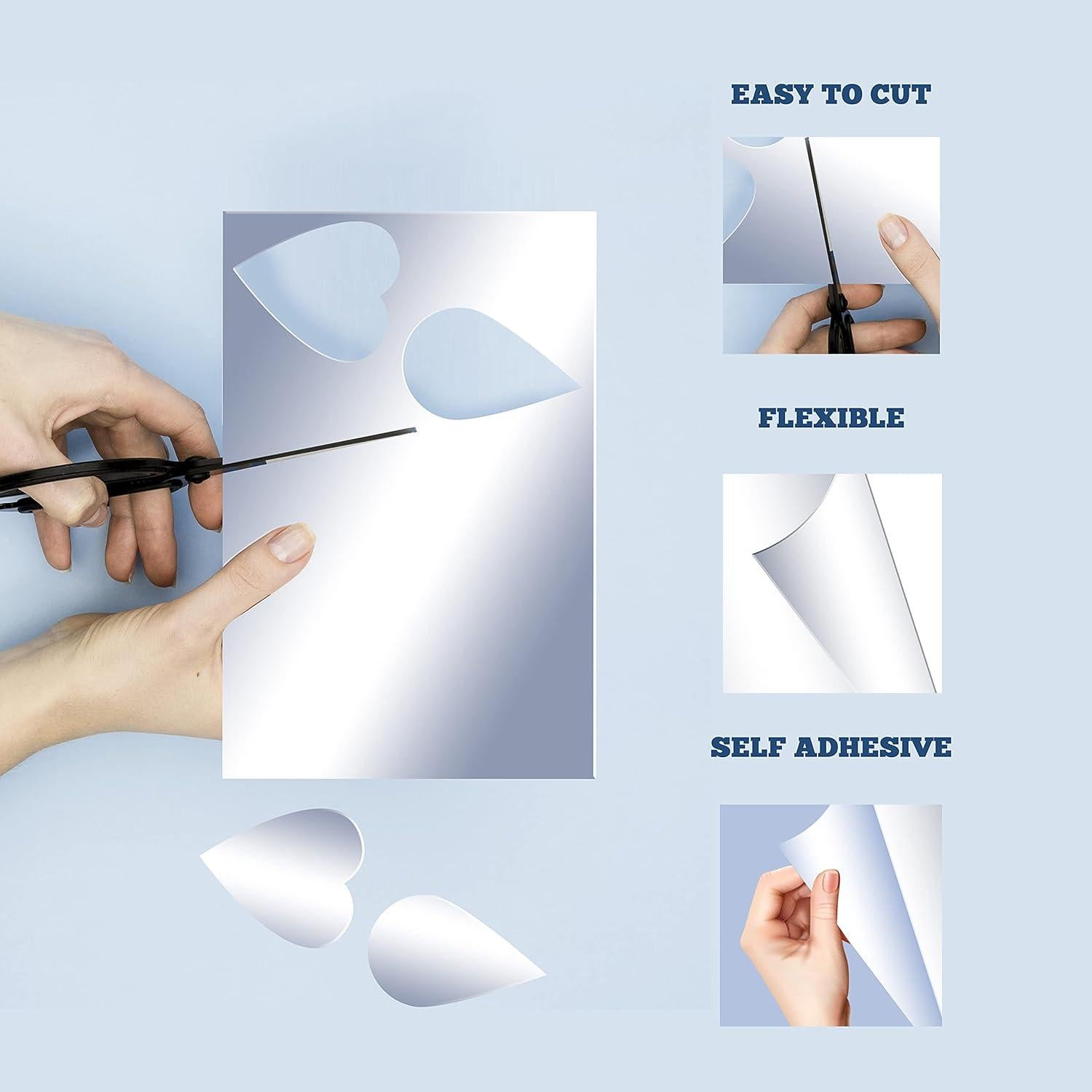 Hojas de Espejo Autoadhesivas Performore 10x15 cm - 12 Piezas