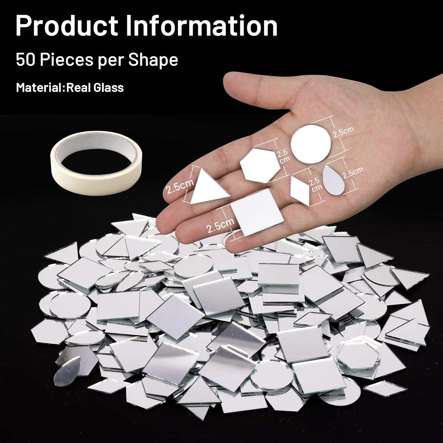 Azulejos de Mosaico PP OPOUNT 300 Piezas Espejo 2.54 cm