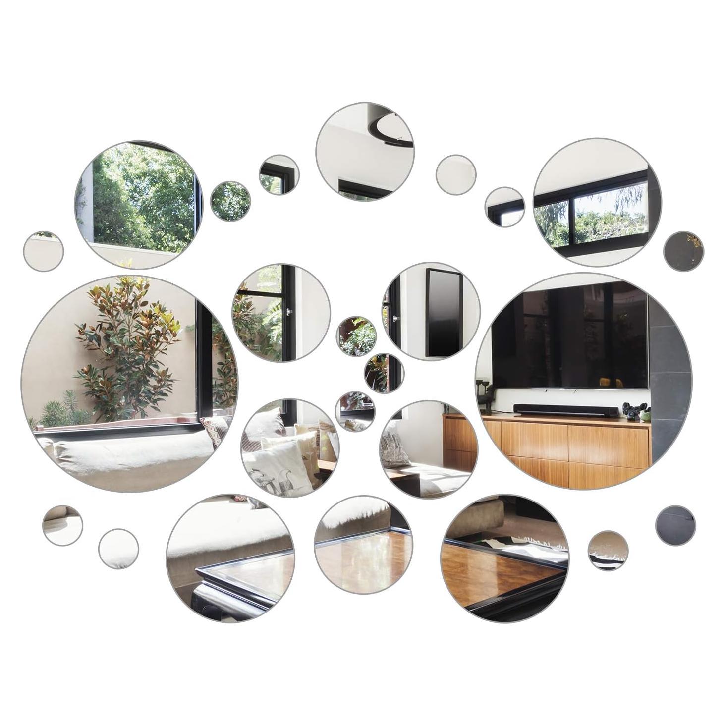 Set de 52 Pegatinas de Espejo Flexible Aneco - 4 Tamaños