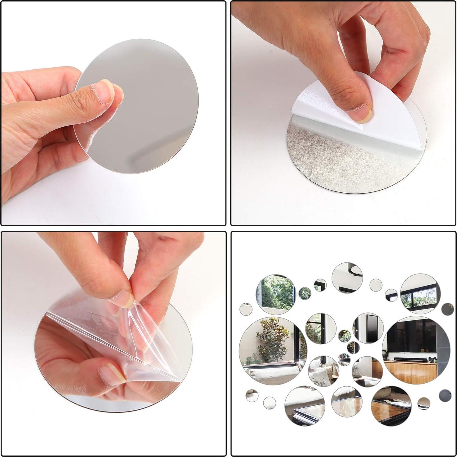 Set de 52 Pegatinas de Espejo Flexible Aneco - 4 Tamaños