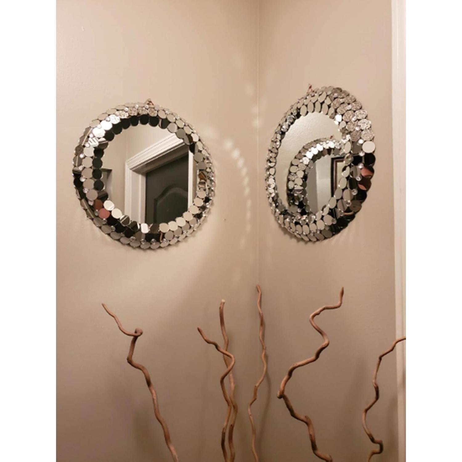 400 Espejos Redondos de Vidrio Mosaico MEYA 1x1cm Plateado