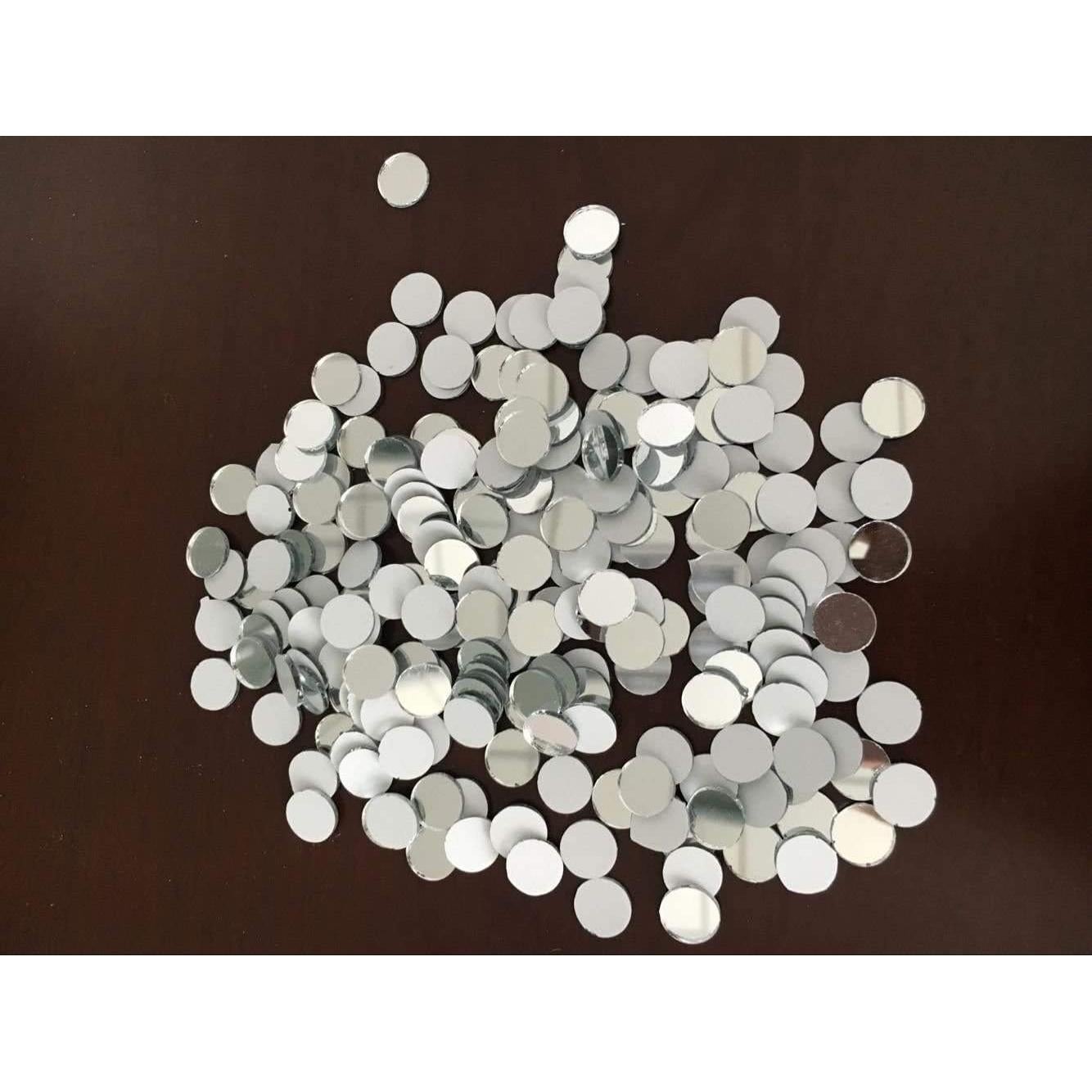 400 Espejos Redondos de Vidrio Mosaico MEYA 1x1cm Plateado