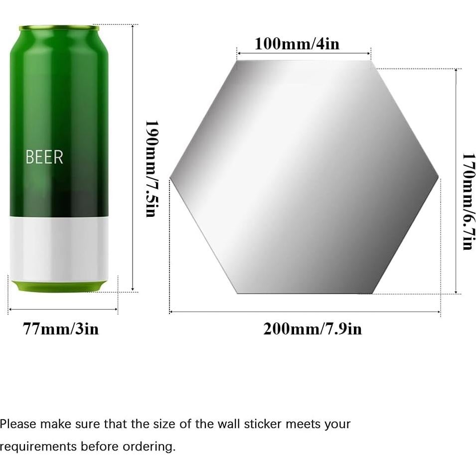 Juego de Calcomanías de Espejo Acrílico Naildoki 12 Pcs Plata