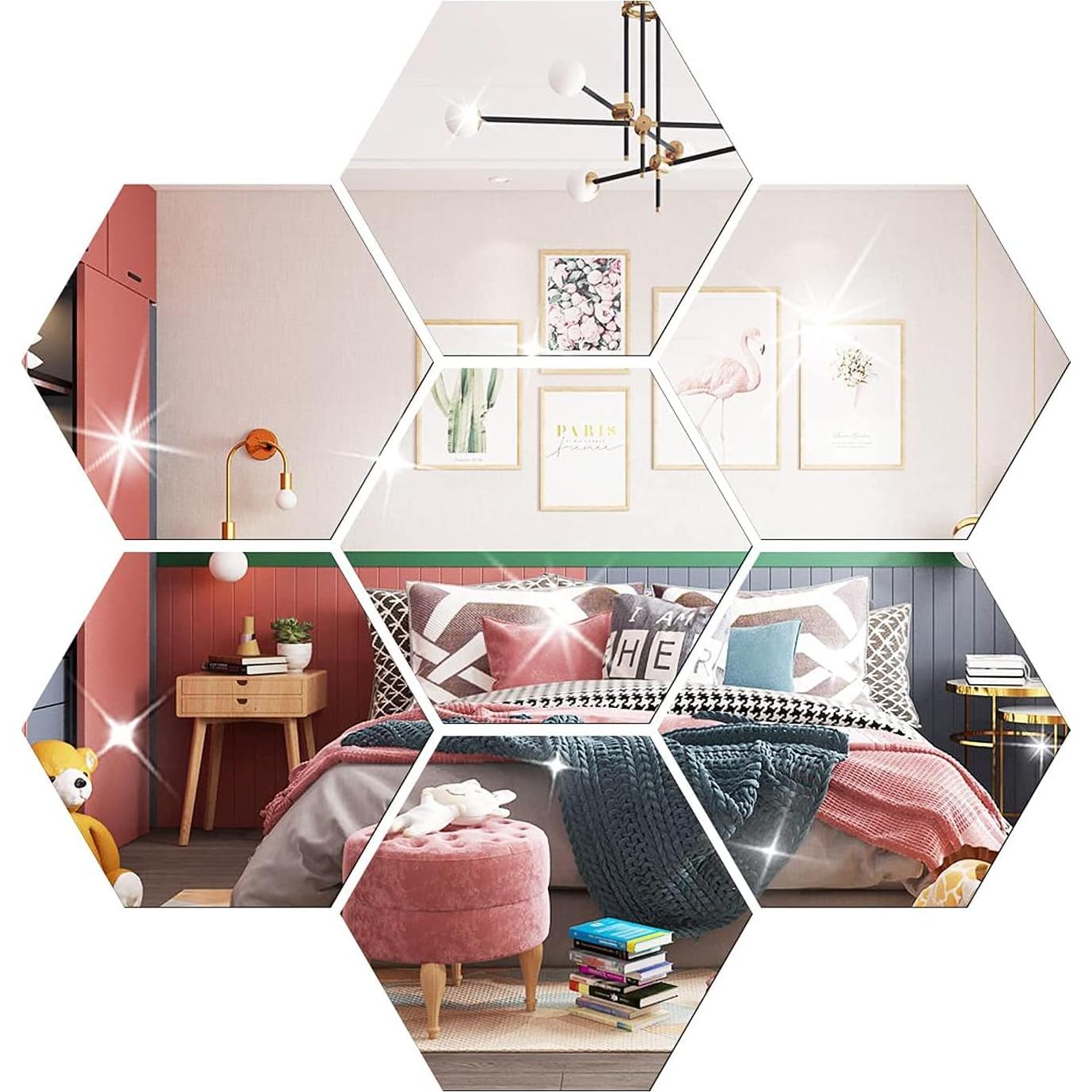 Juego de Calcomanías de Espejo Acrílico Naildoki 12 Pcs Plata