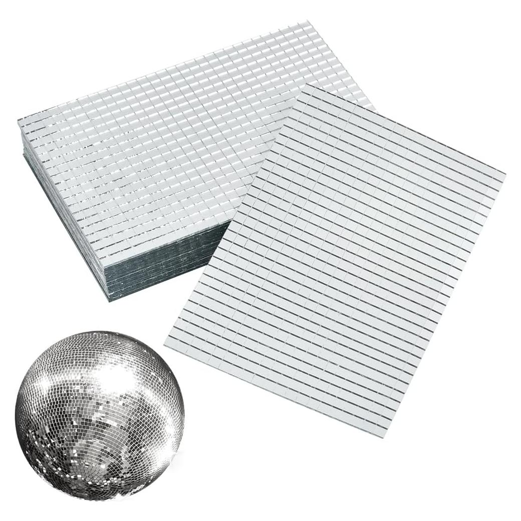 Azulejos de Espejo Autoadhesivos OTYMIOW 12000 Piezas Plata 5x5mm