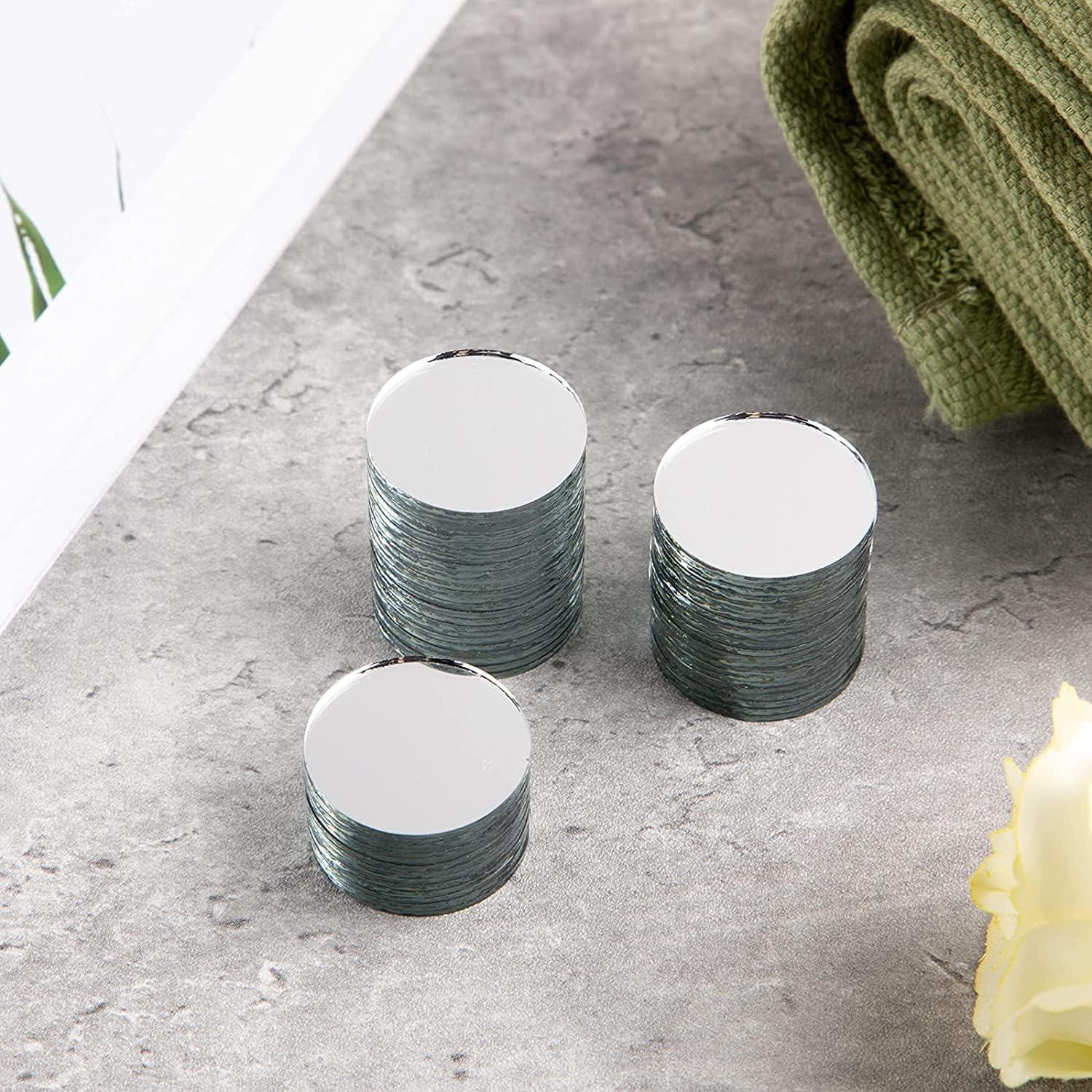 20 Espejos Redondos Autoadhesivos DARENYI 6cm para Manualidades