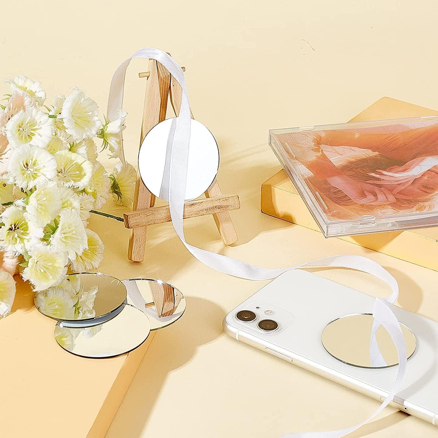 20 Espejos Redondos Autoadhesivos DARENYI 6cm para Manualidades