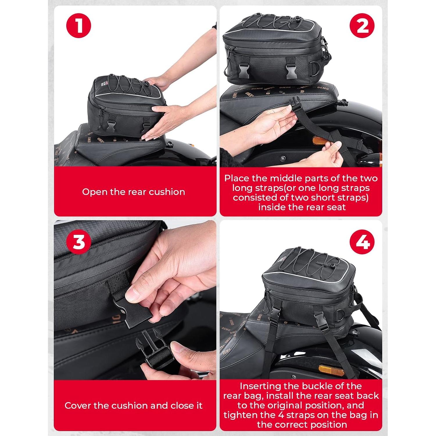 Bolsa de Cola KEMIMOTO para Motocicleta 7-14L Impermeable