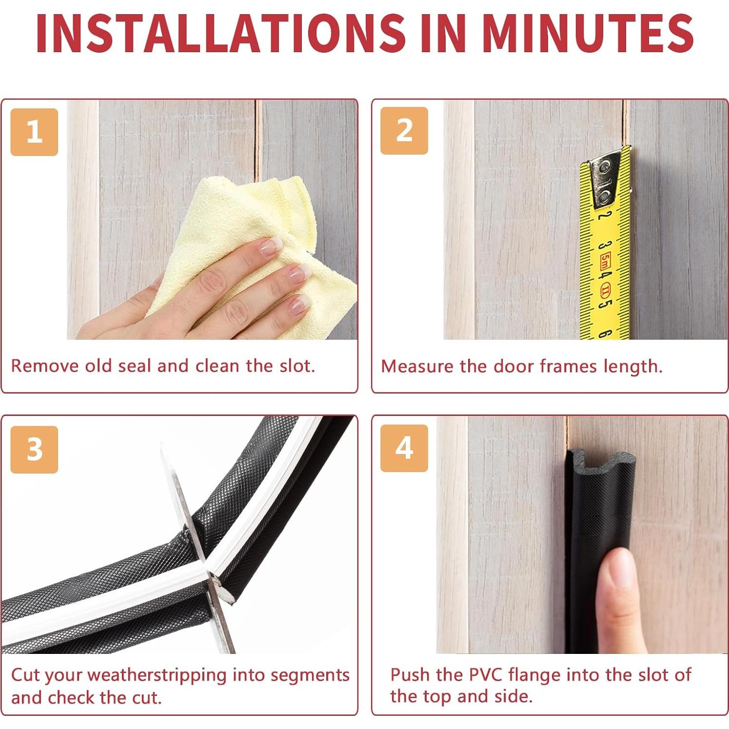 Tira de Sellado para Puertas BISOTHAI 6m Aislamiento Negro