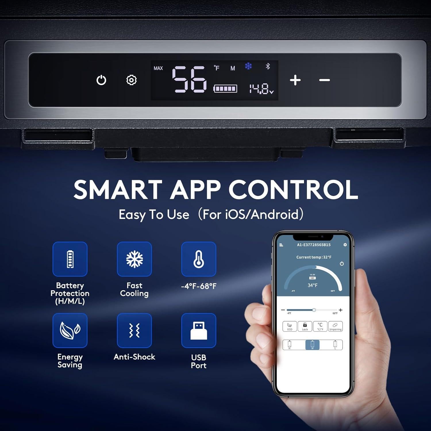 Refrigerador de Coche BODEGA T36 38L Control APP Wifi