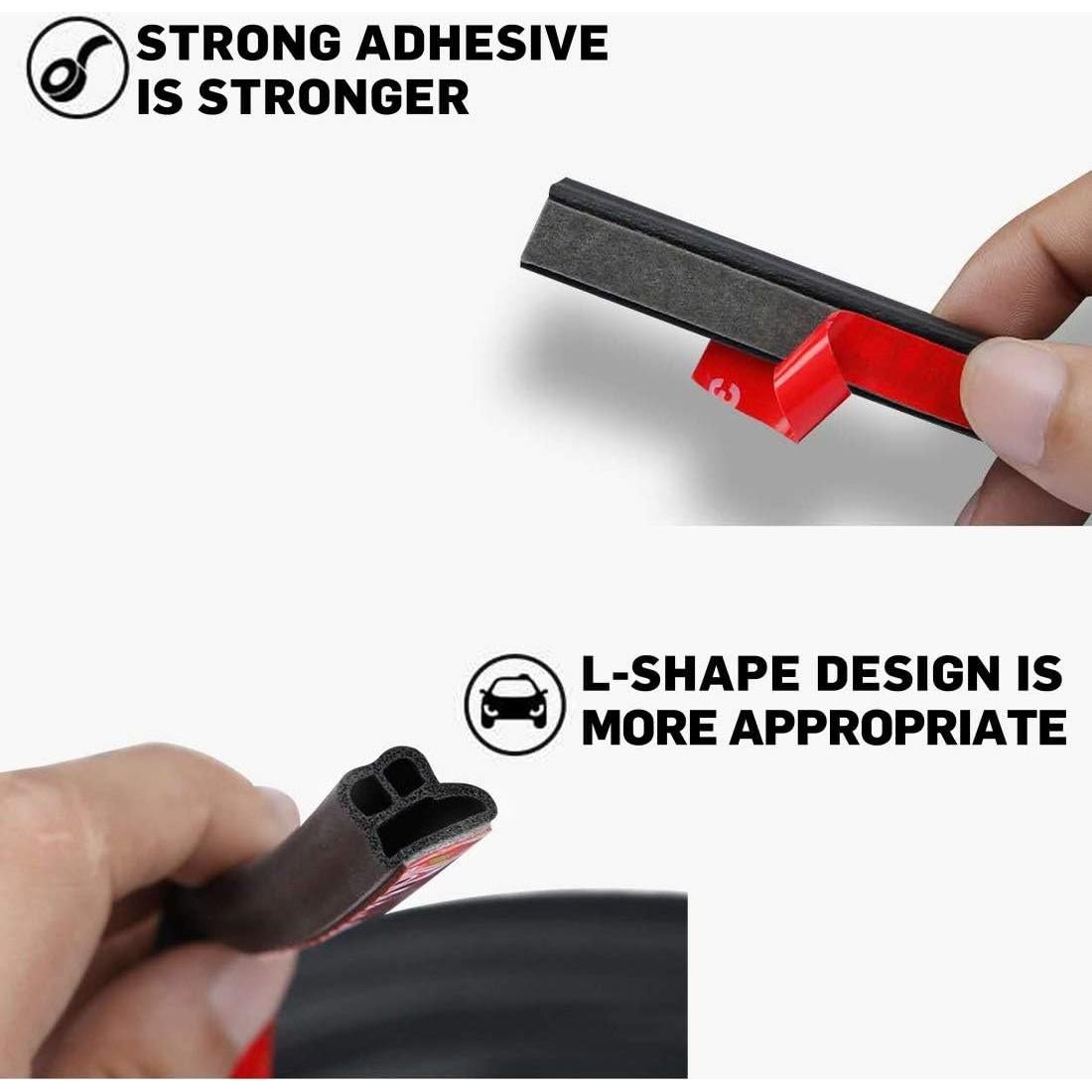 Tira de Sellado en L CloudBuyer 5m Goma Aislante Negro