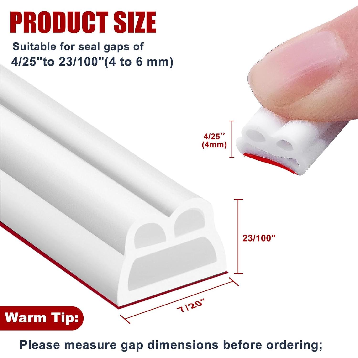 Burlete de Puerta ZWZIOO 12.19m Aislamiento Acústico Blanco