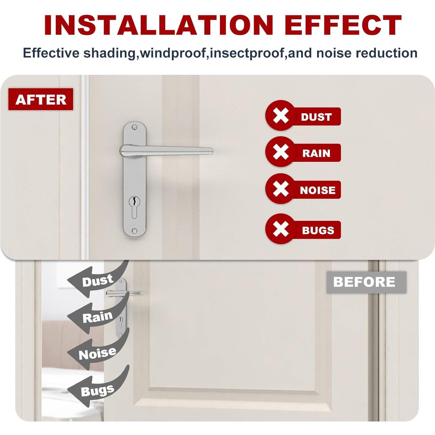 Burlete de Puerta ZWZIOO 12.19m Aislamiento Acústico Blanco