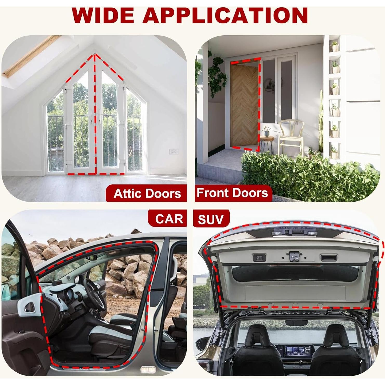 Burlete de Puerta ZWZIOO 12.19m Aislamiento Acústico Blanco