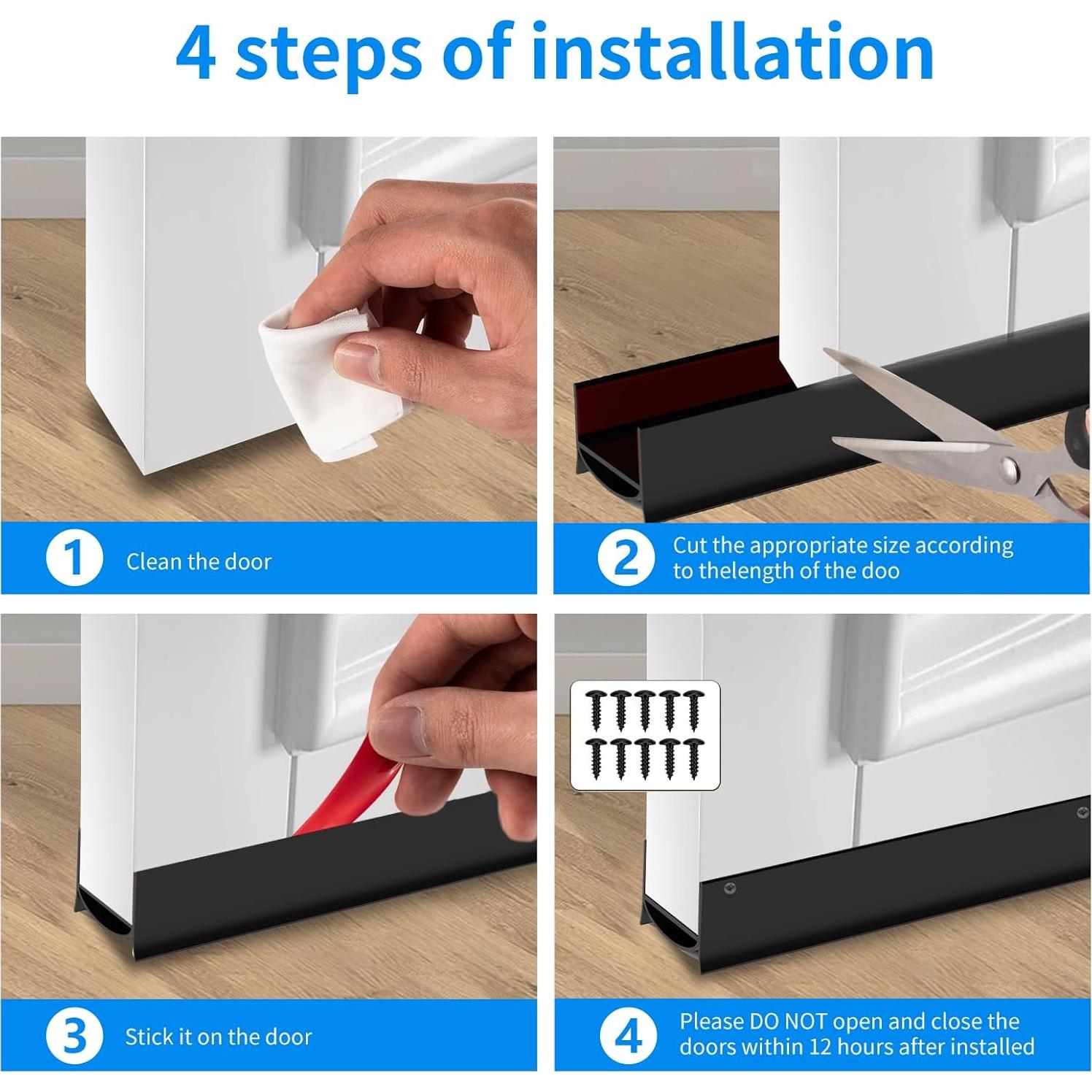 Detenedor de Corrientes de Aire YYGCL 39 cm Negro - Sello Cortable